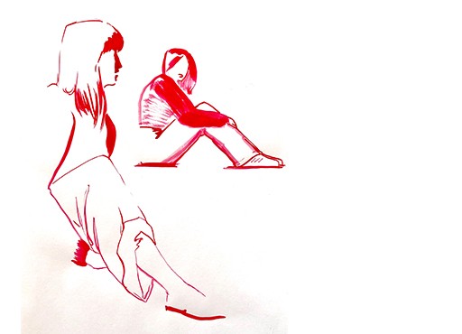 Série de portraits sur le vif - silhouettes