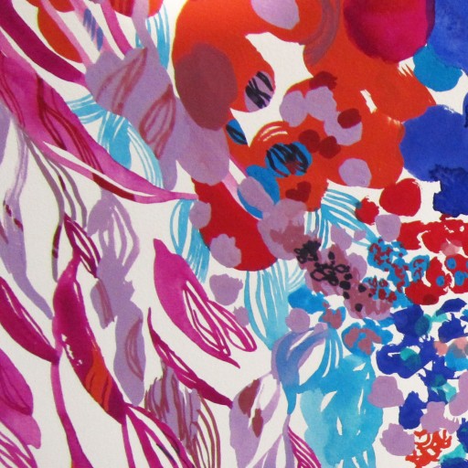 Fleurs abstraites. Gouache.